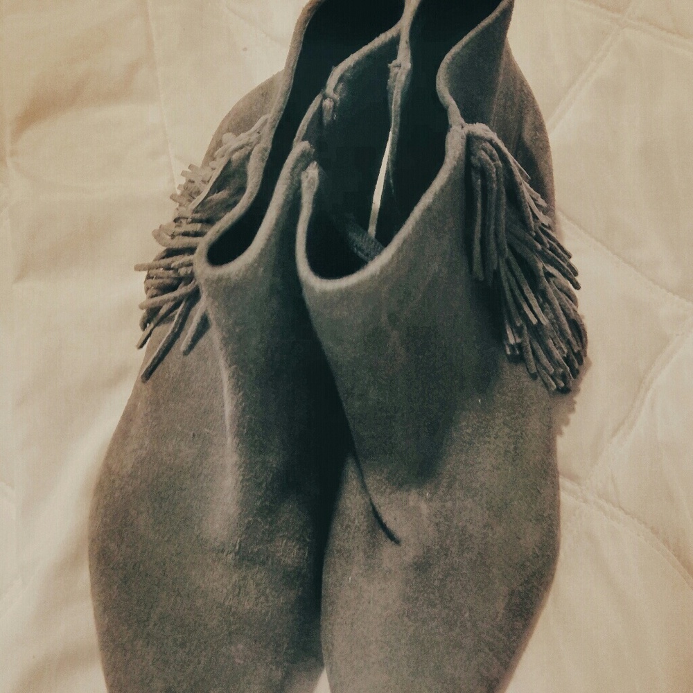 Olive Tassle Ankle Booties